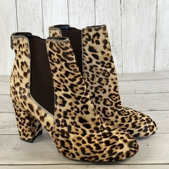 Sam Edelman Cheetah Print Heeled Ankle Bootie - Picture 1 of 15